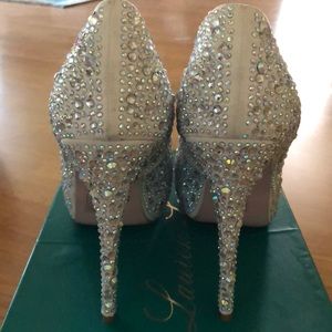 Ivory rhinestone stilettos